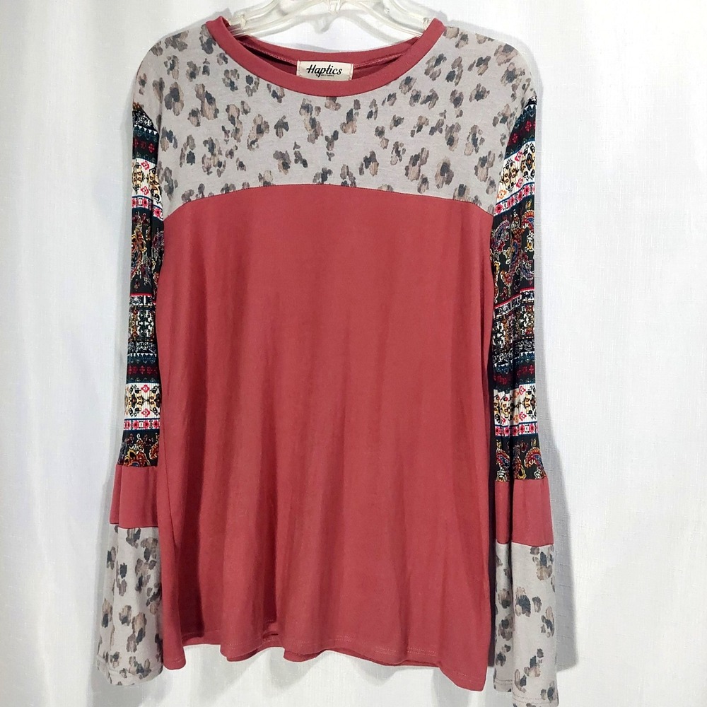 Haptics By Holly Harper Womens Large? Knit Pullover Top Long Sleeves Crew Neck